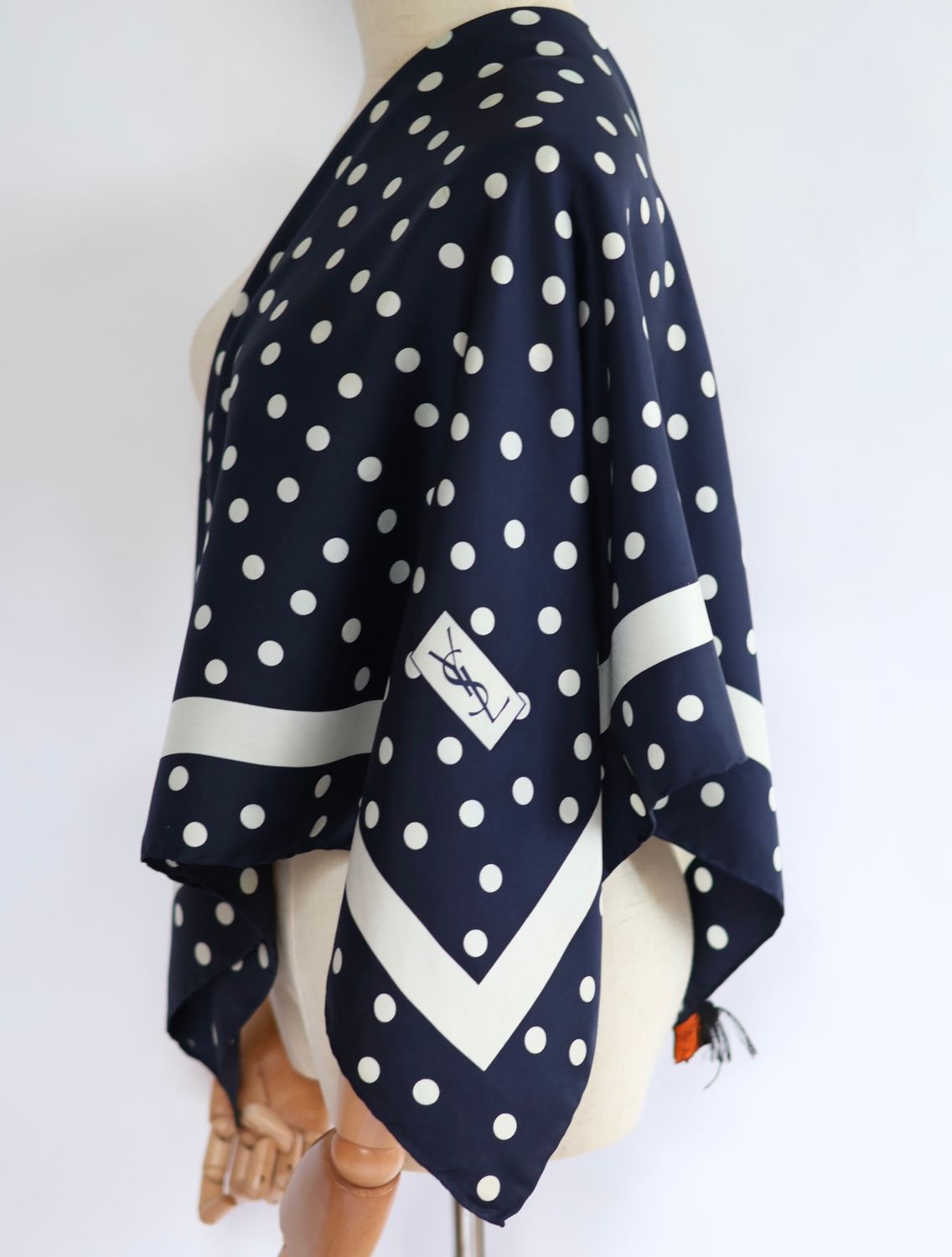 YSL Polka Dot Silk Scarf