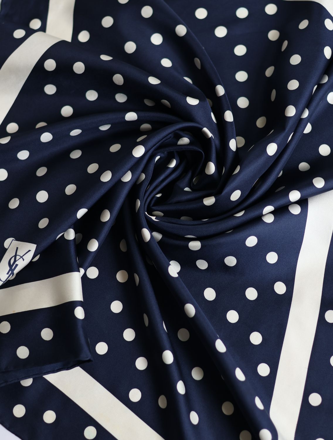 YSL Polka Dot Silk Scarf