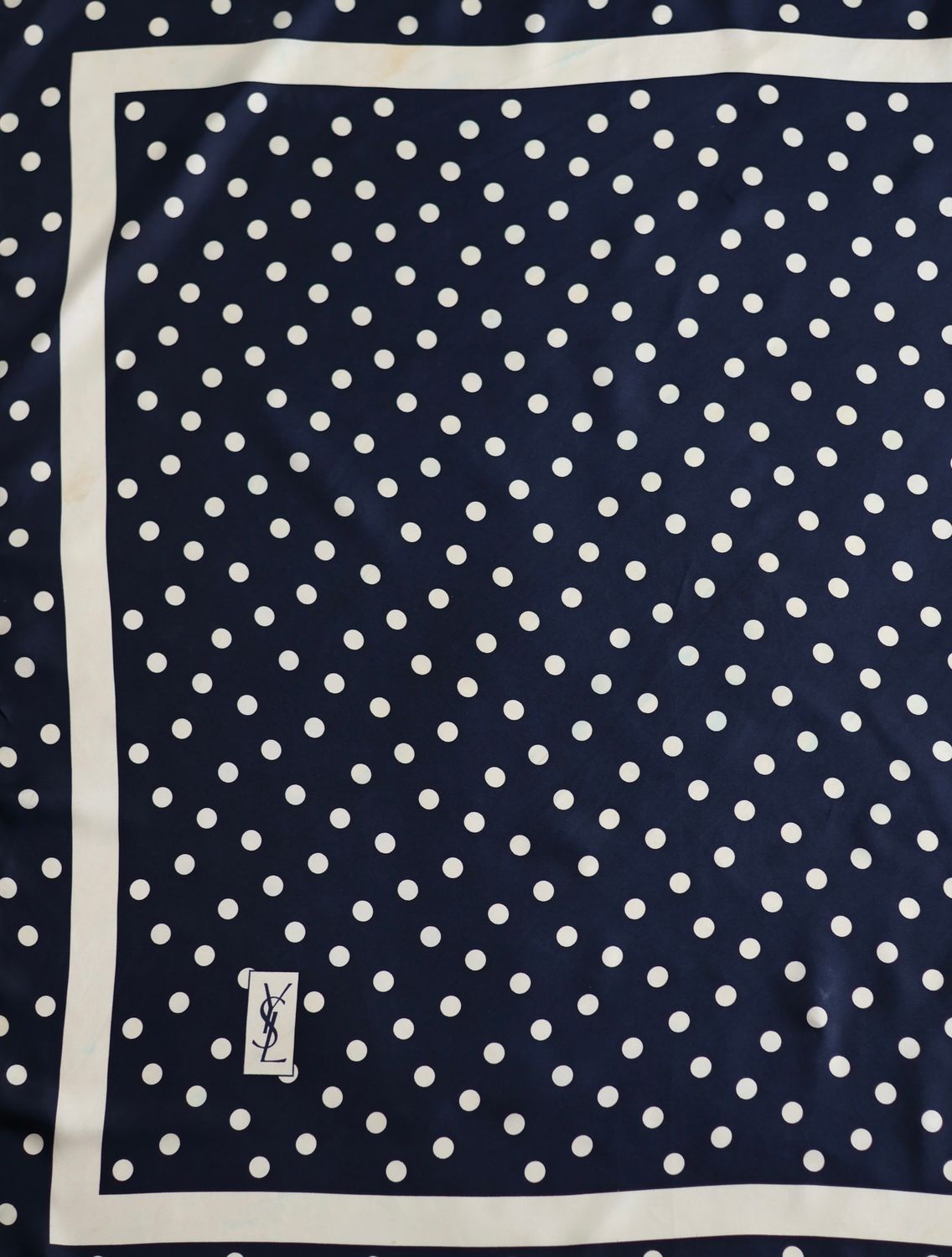 YSL Polka Dot Silk Scarf