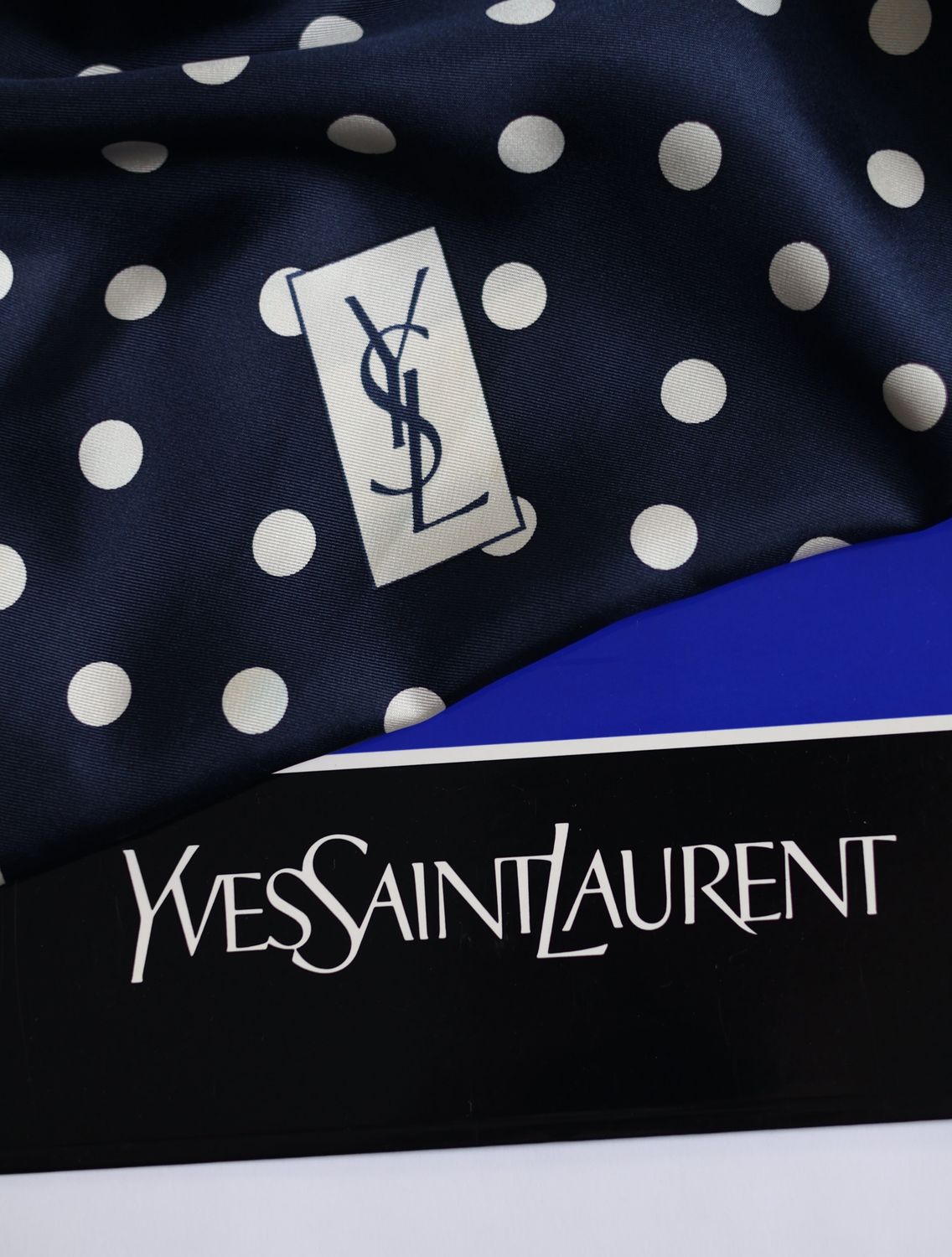 YSL Polka Dot Silk Scarf