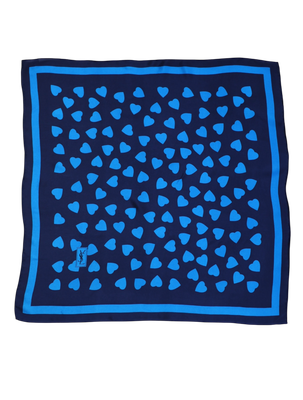 YSL Bleu Coeur Silk Scarf