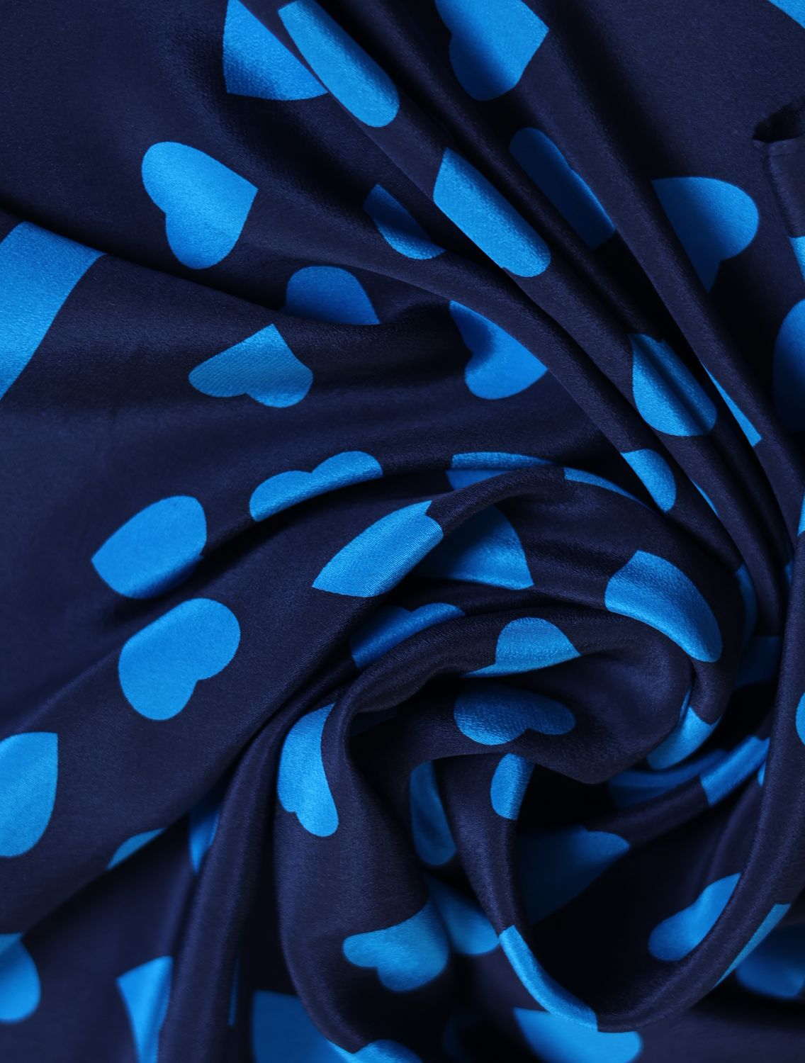 YSL Bleu Coeur Silk Scarf