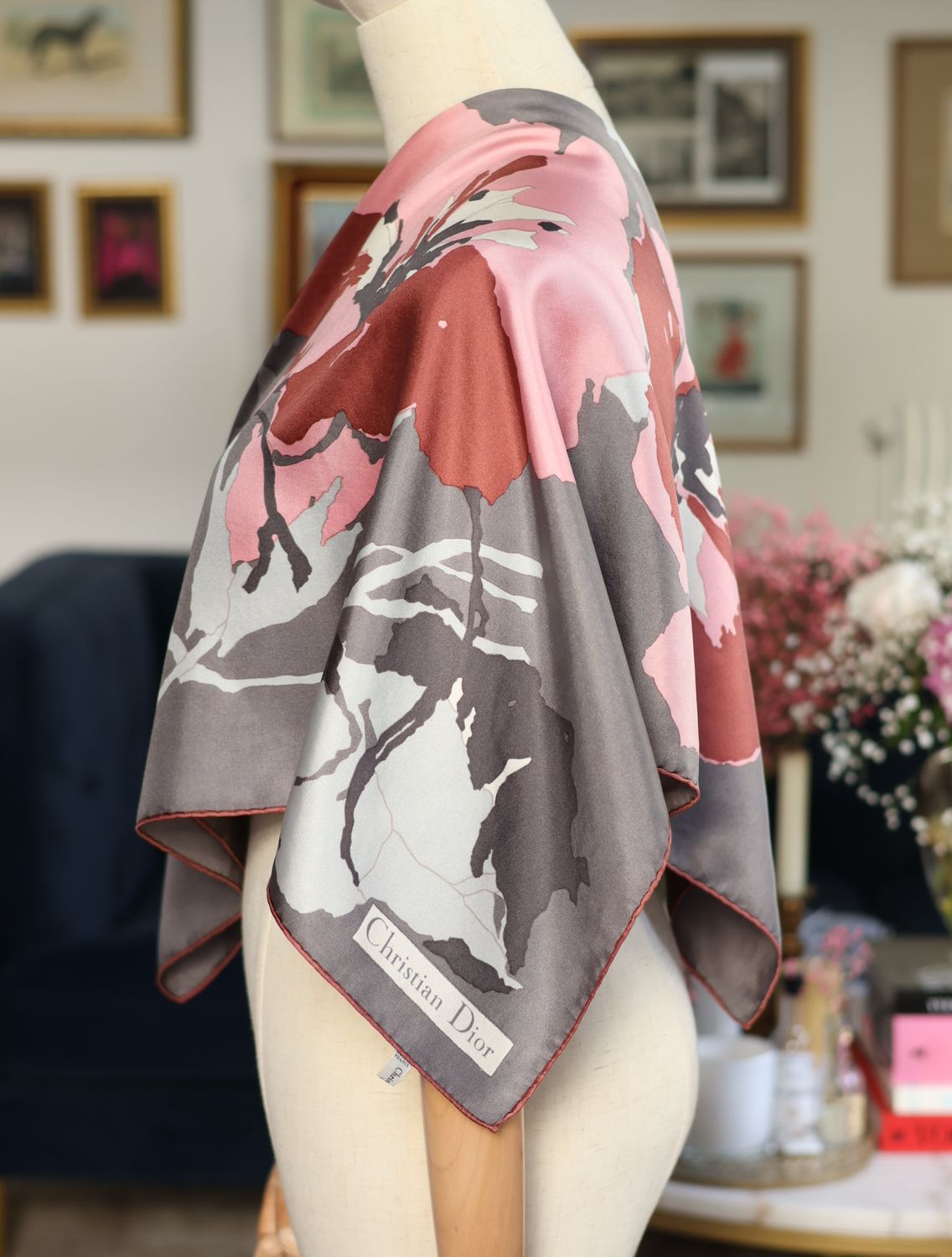 Dior Pivoine de Soir Silk Scarf