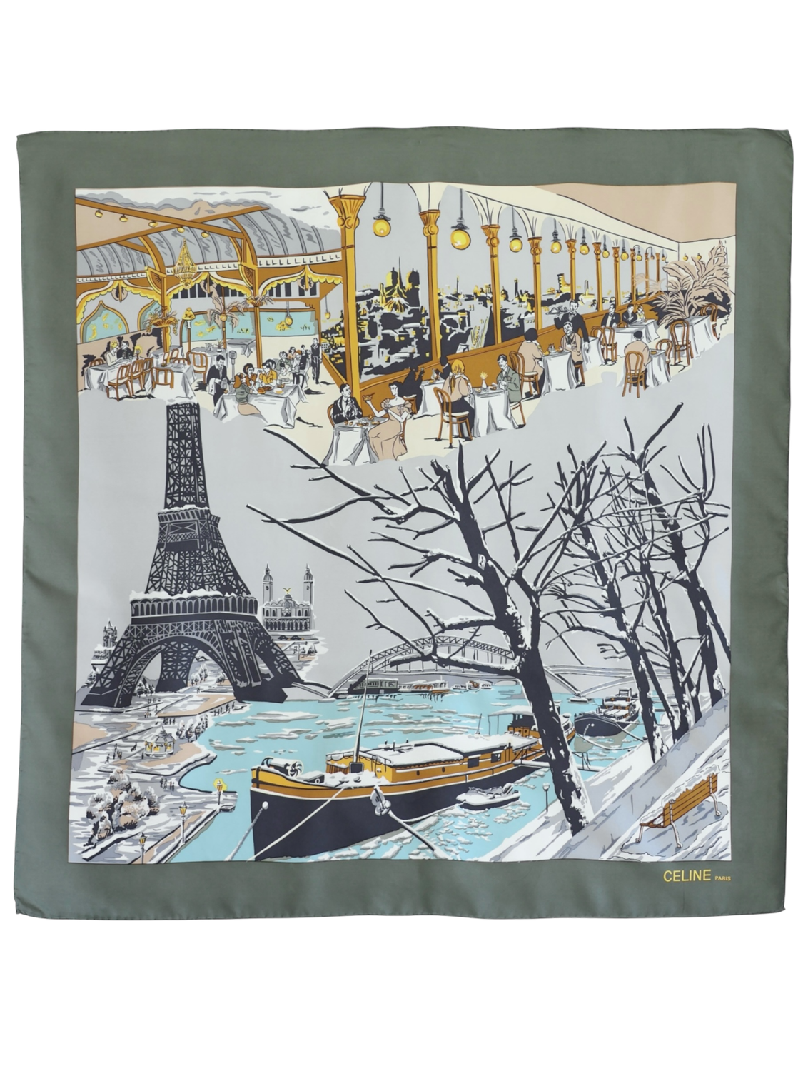 Celine Paris en Hiver Silk Scarf