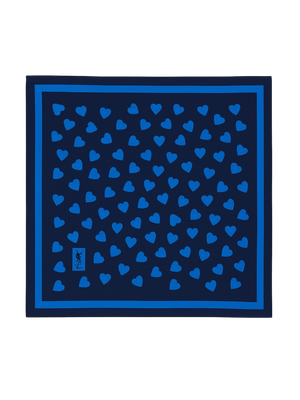 YSL Bleu Coeur Silk Scarf