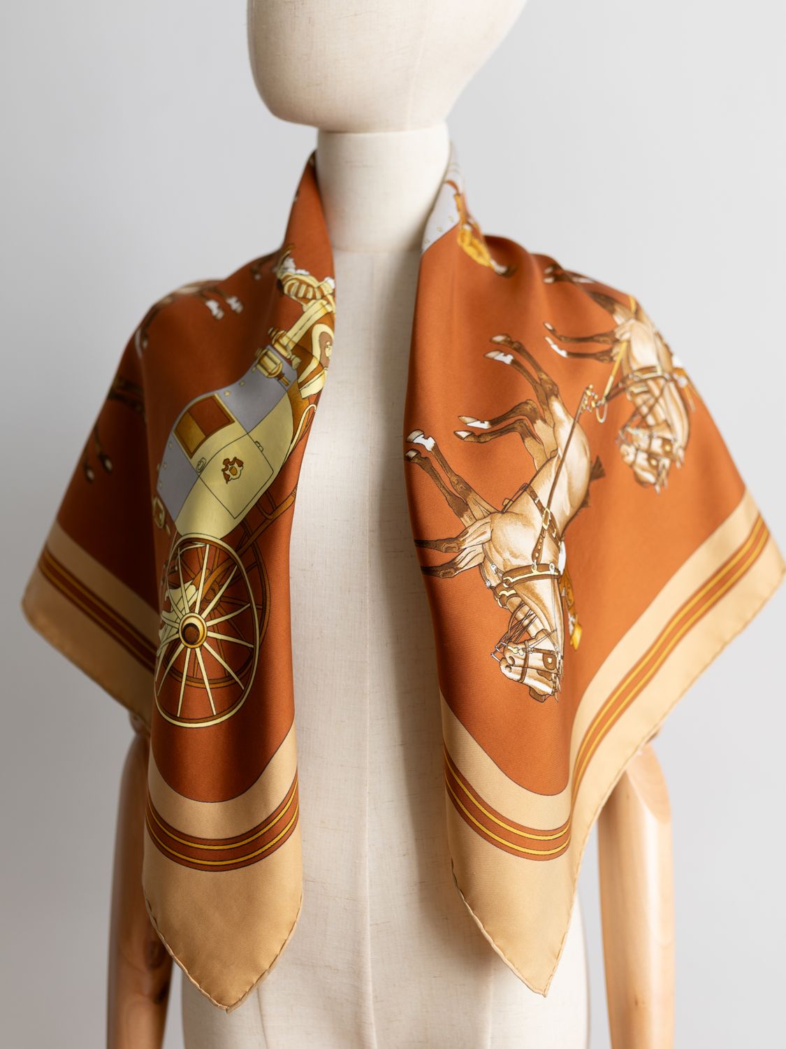 Hermès Coach &amp; Saddle Silk Scarf