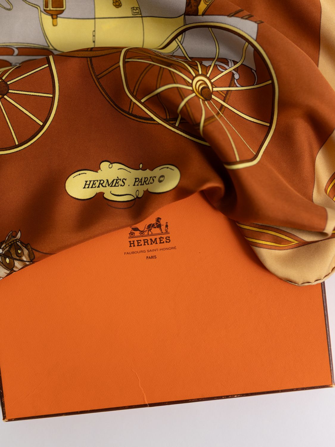 Hermès Coach &amp; Saddle Silk Scarf