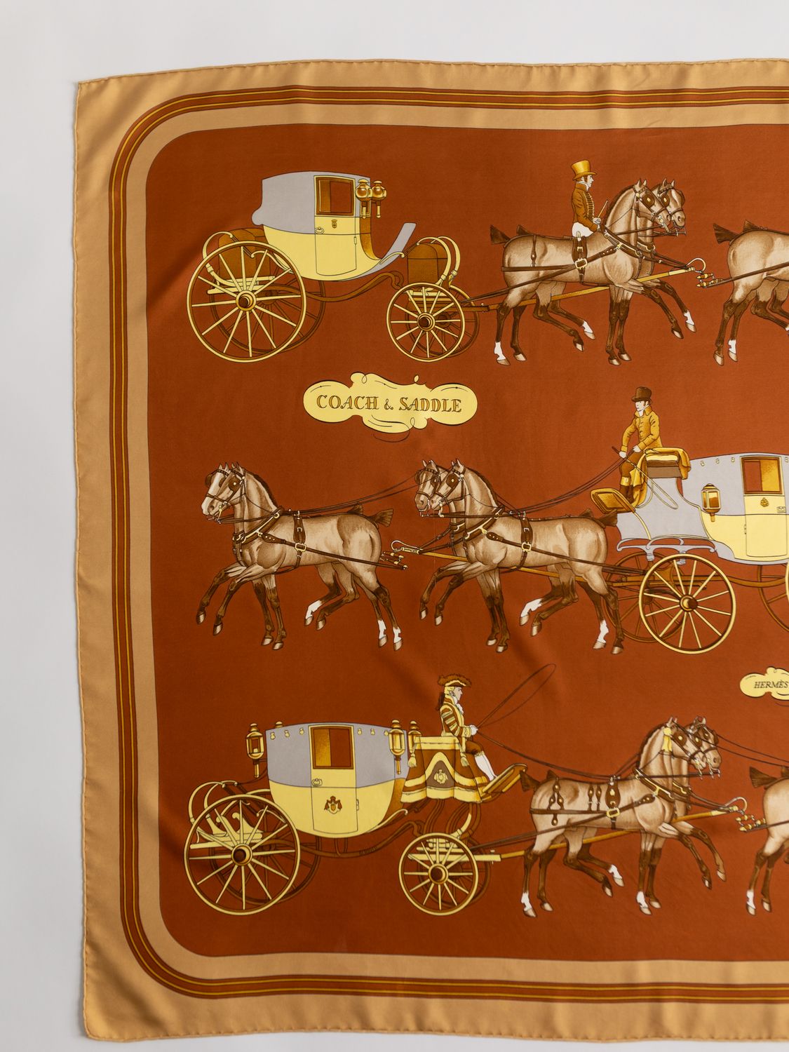 Hermès Coach &amp; Saddle Silk Scarf