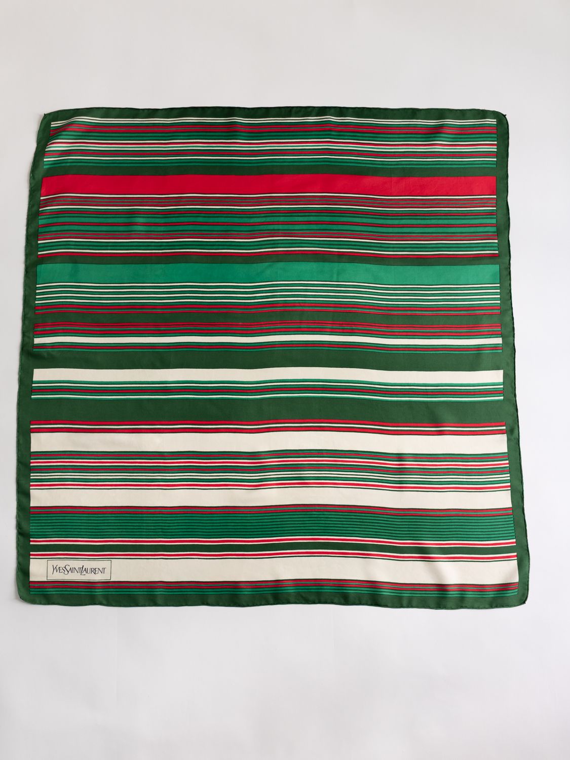 YSL Multicolor Stripe Silk Scarf