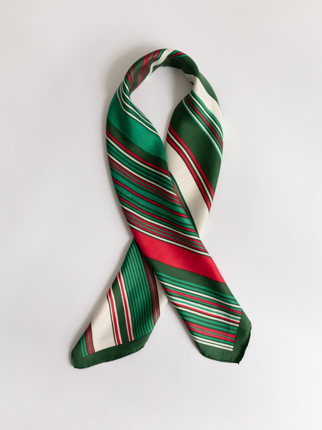 YSL Multicolor Stripe Silk Scarf