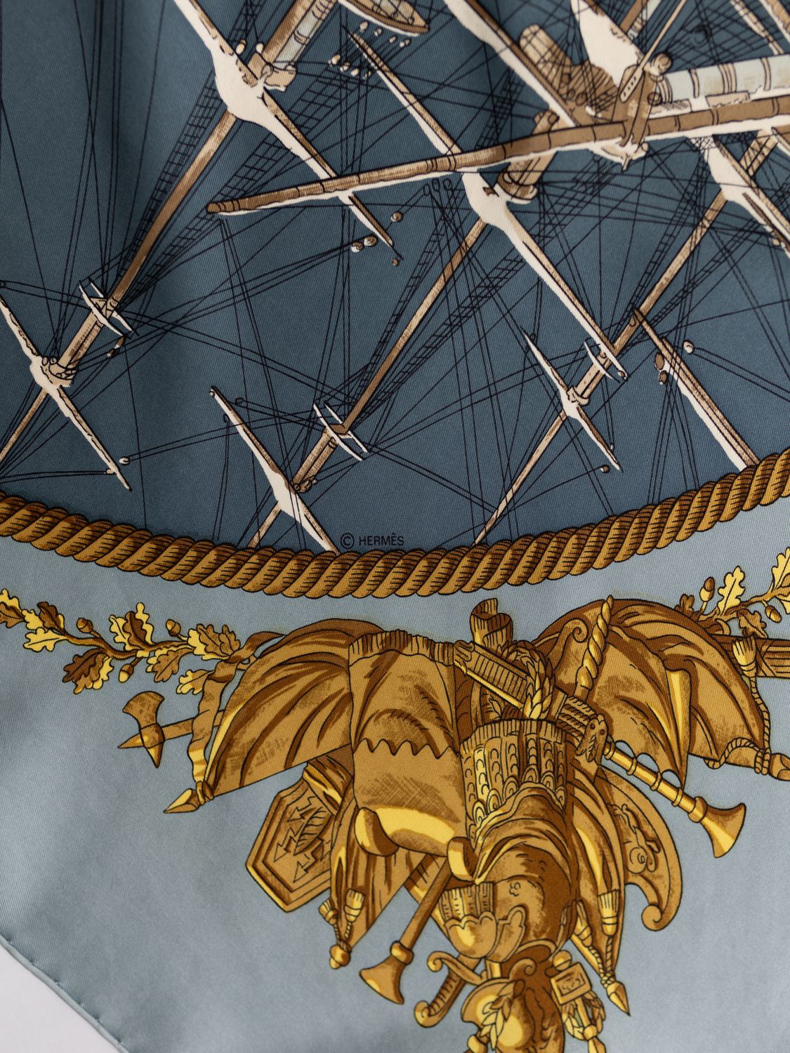 Hermès Marine et Cavalerie Silk Scarf