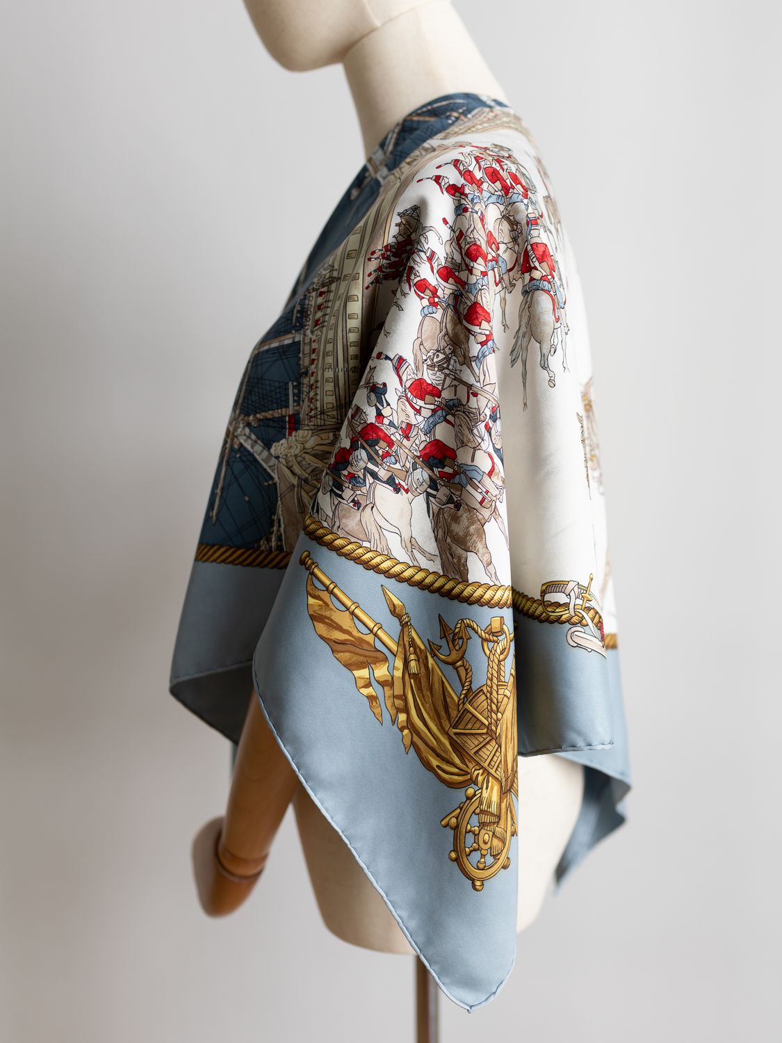 Hermès Marine et Cavalerie Silk Scarf