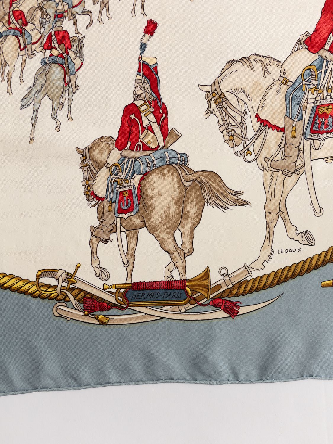 Hermès Marine et Cavalerie Silk Scarf