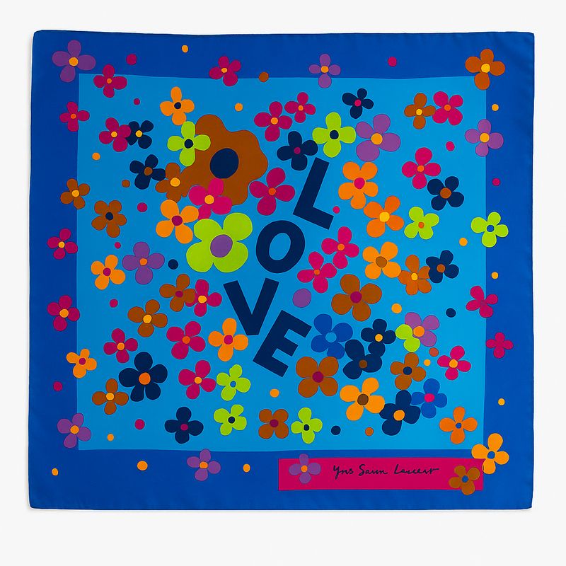 YSL Love in Bloom Silk Scarf