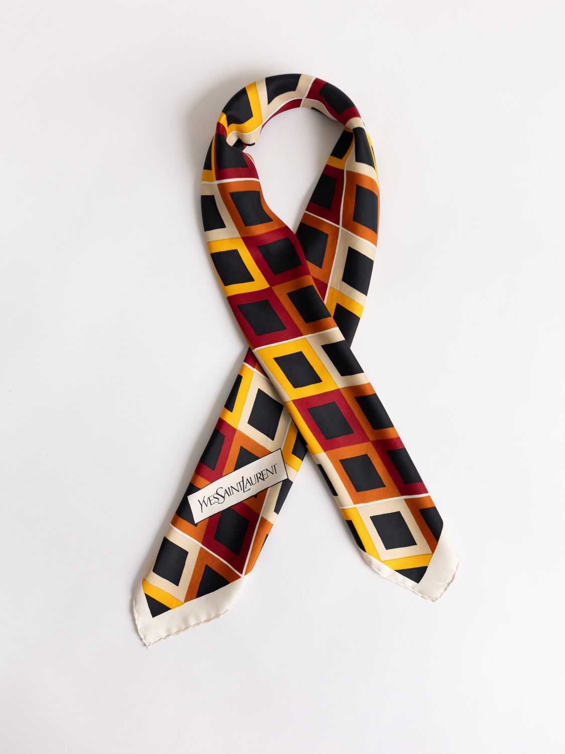 YSL Majorelle Grid Silk Scarf