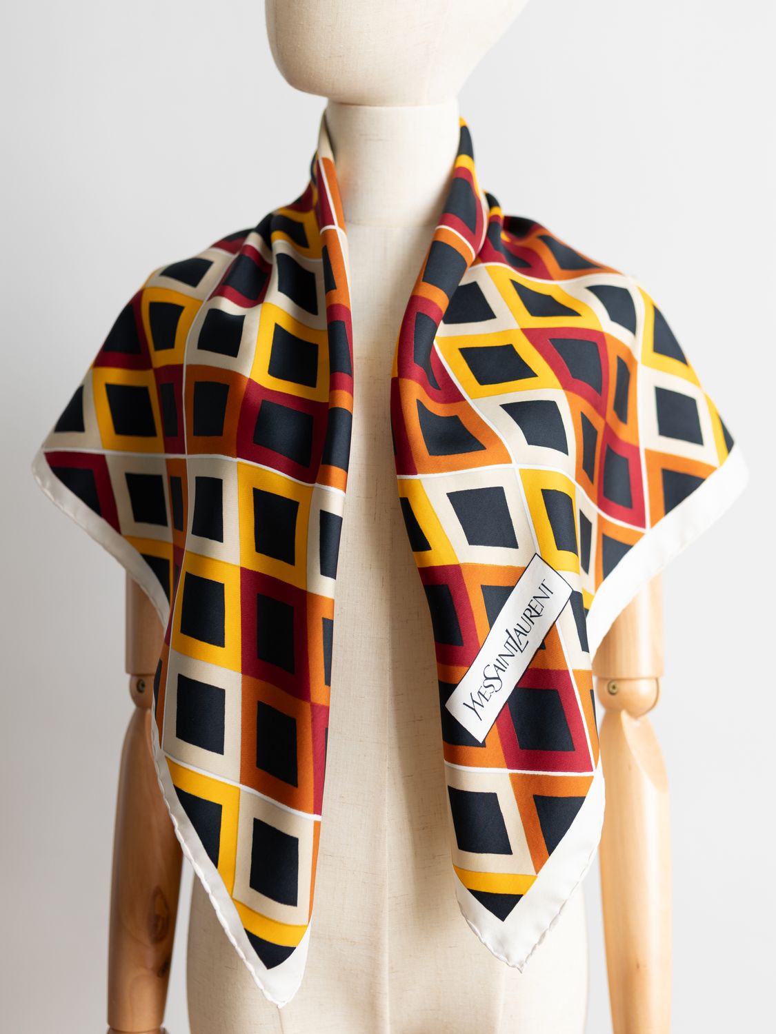 YSL Majorelle Grid Silk Scarf