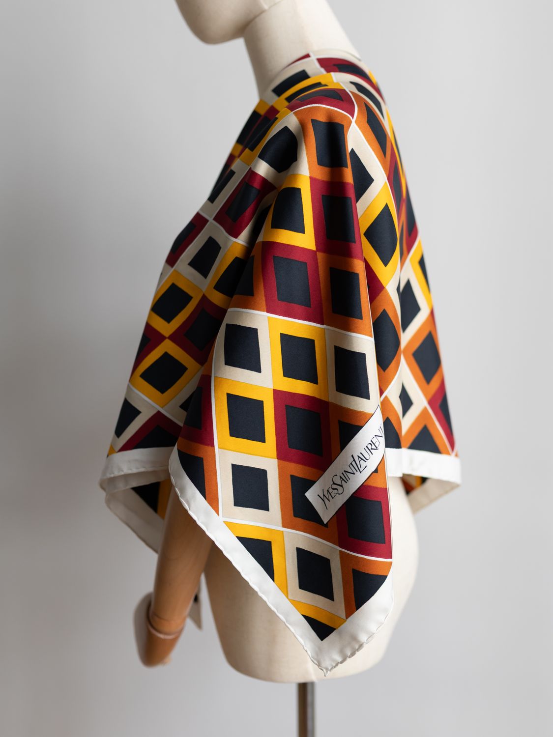 YSL Majorelle Grid Silk Scarf