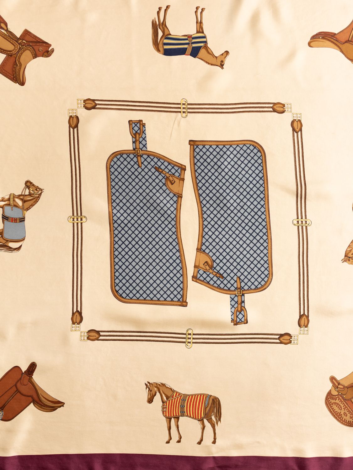 Celine Horse &amp; Saddle Silk Scarf