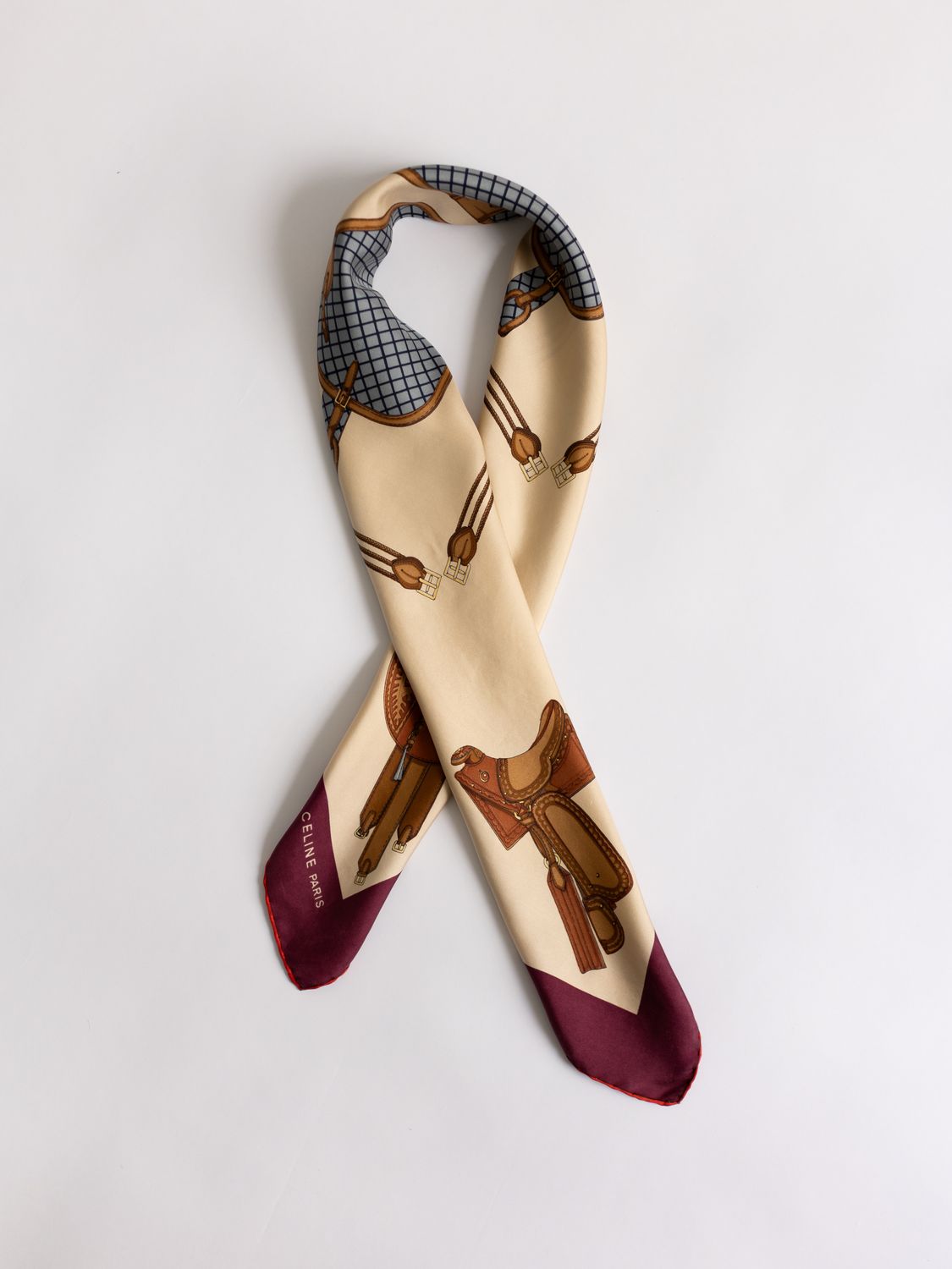 Celine Horse &amp; Saddle Silk Scarf