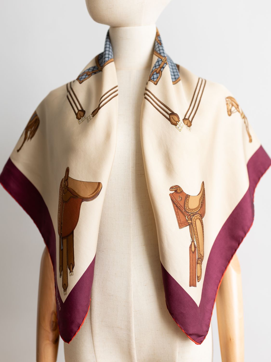 Celine Horse &amp; Saddle Silk Scarf