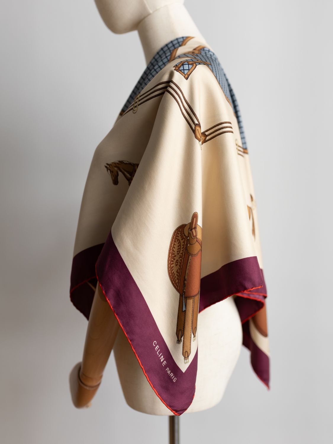Celine Horse &amp; Saddle Silk Scarf