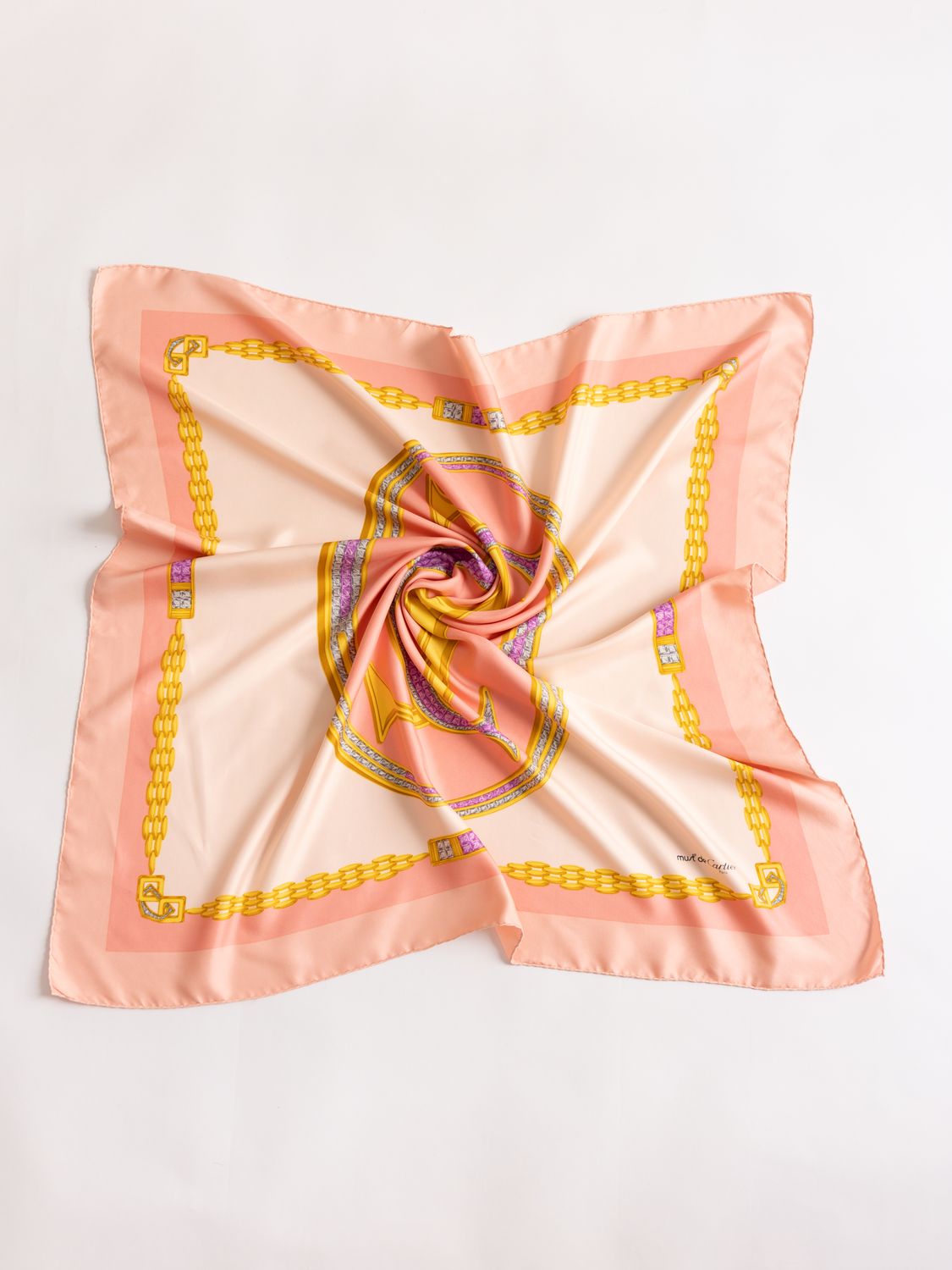 Cartier Pink Monogram Silk Scarf