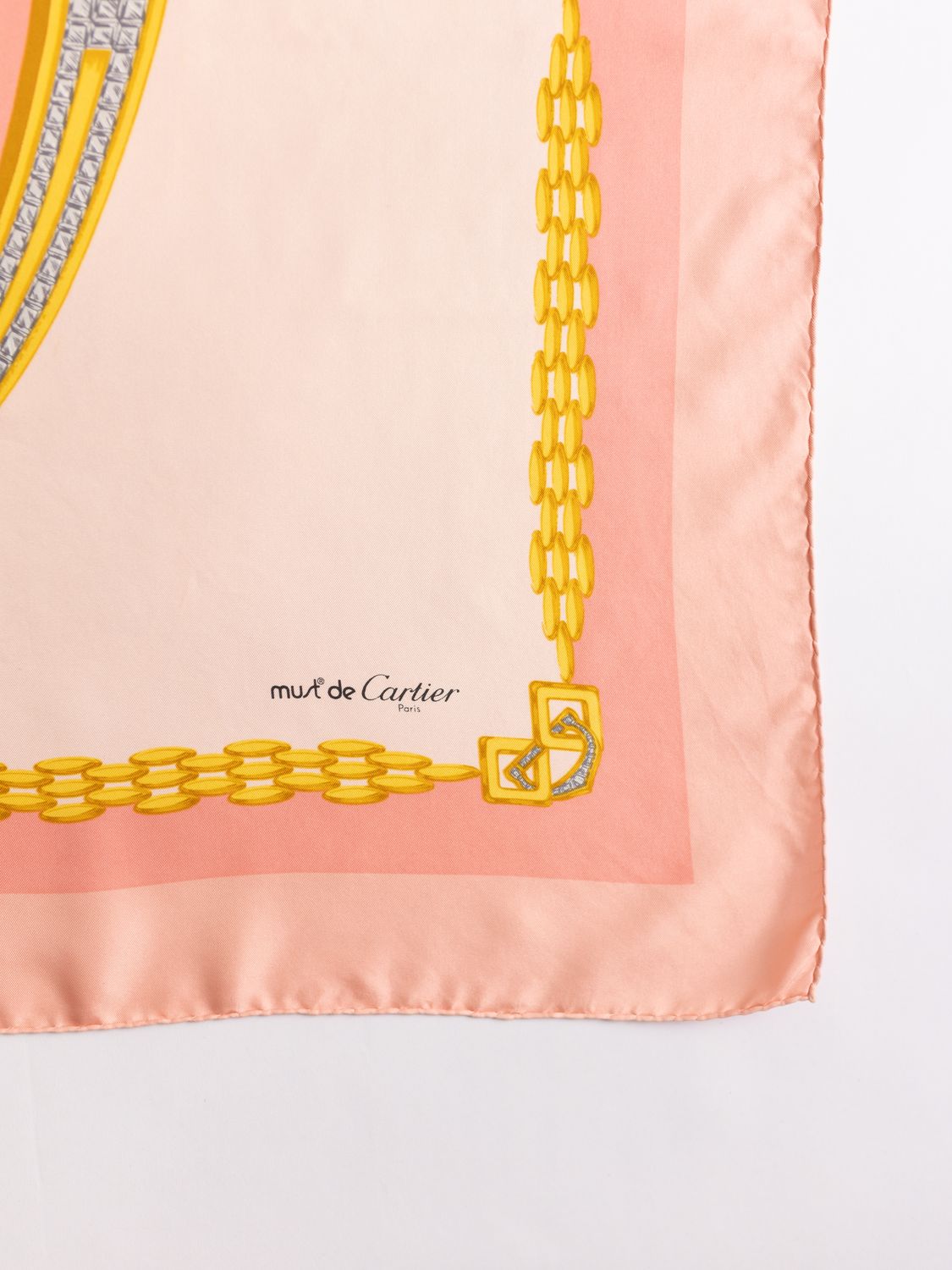 Cartier Pink Monogram Silk Scarf