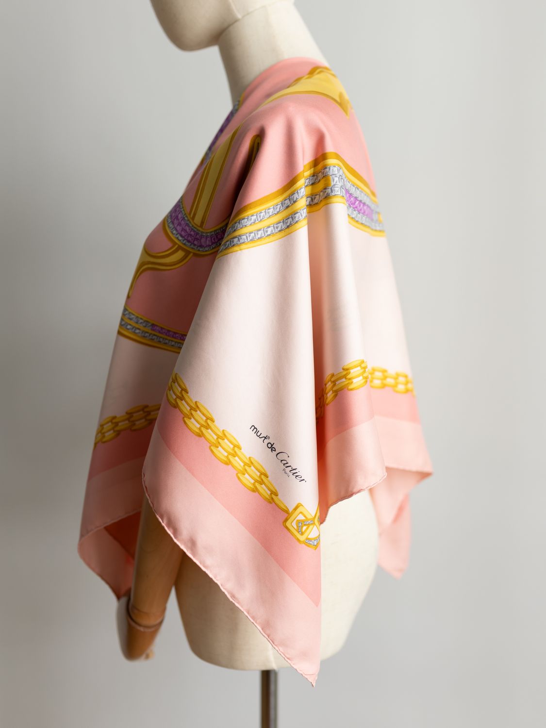 Cartier Pink Monogram Silk Scarf