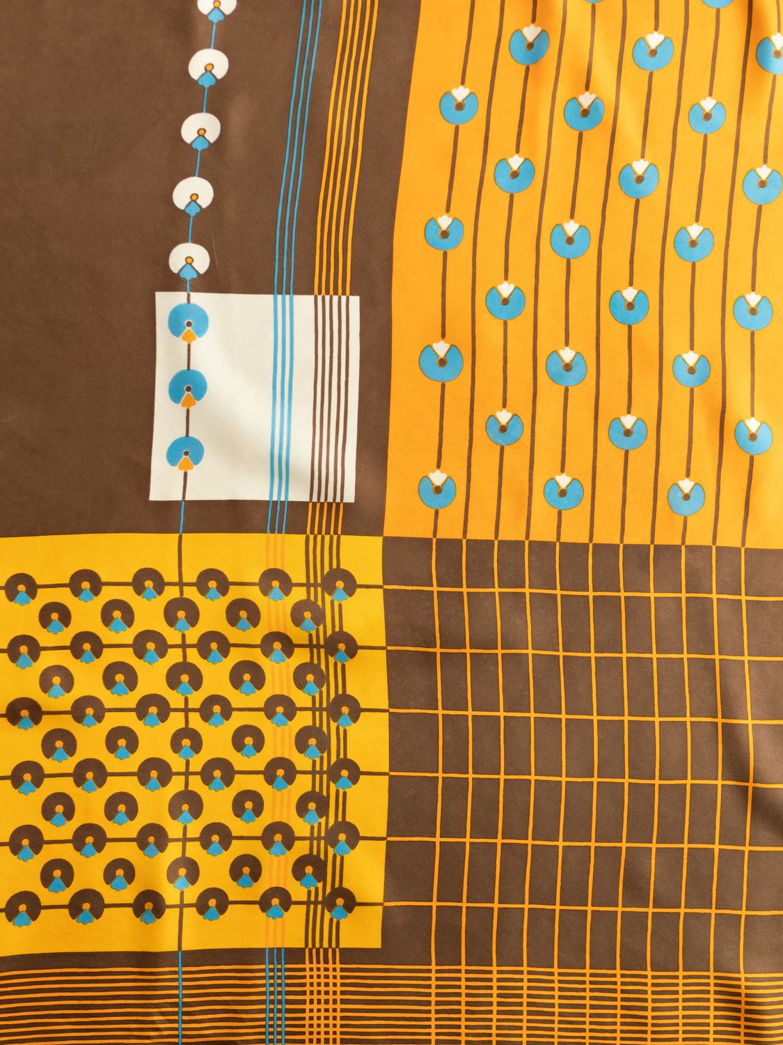 Christian Dior Ochre Mosaic Silk Scarf