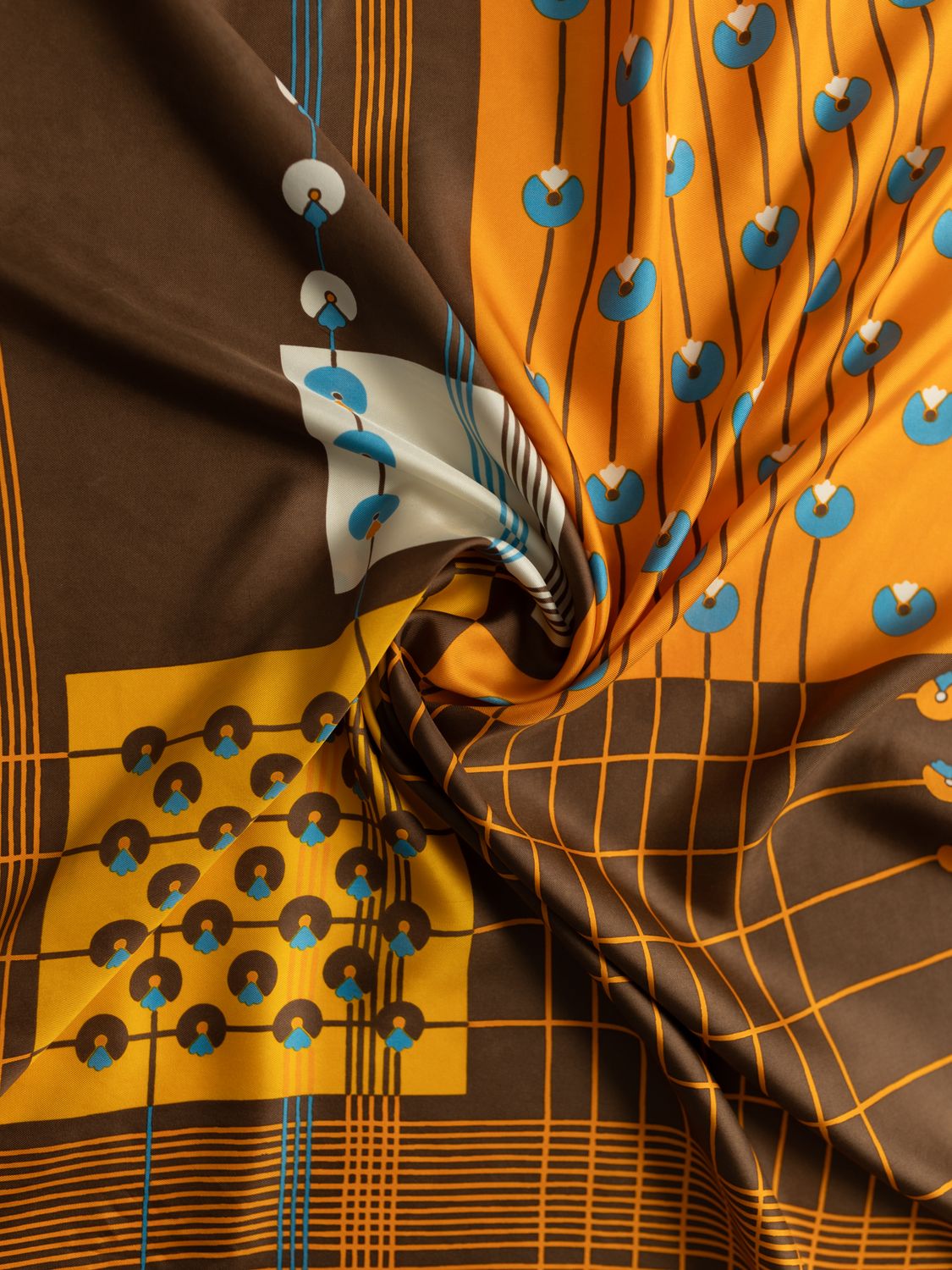 Christian Dior Ochre Mosaic Silk Scarf