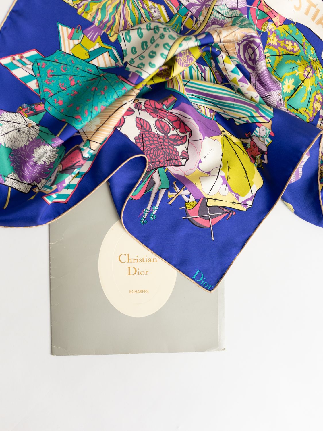 Christian Dior Beach Umbrellas Silk Scarf