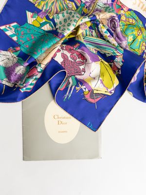 Christian Dior Beach Umbrellas Silk Scarf