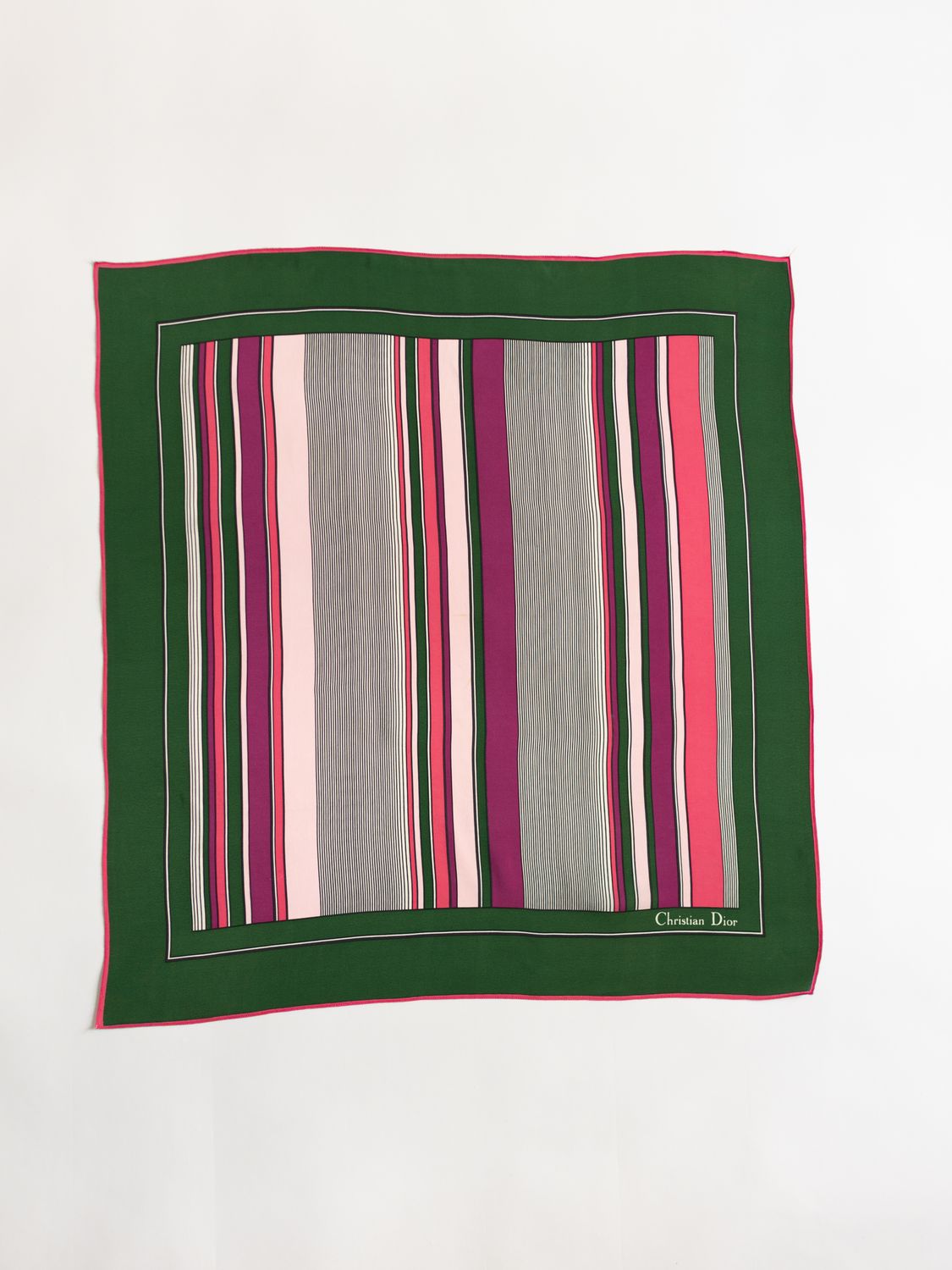 Christian Dior Stipes Silk Scarf