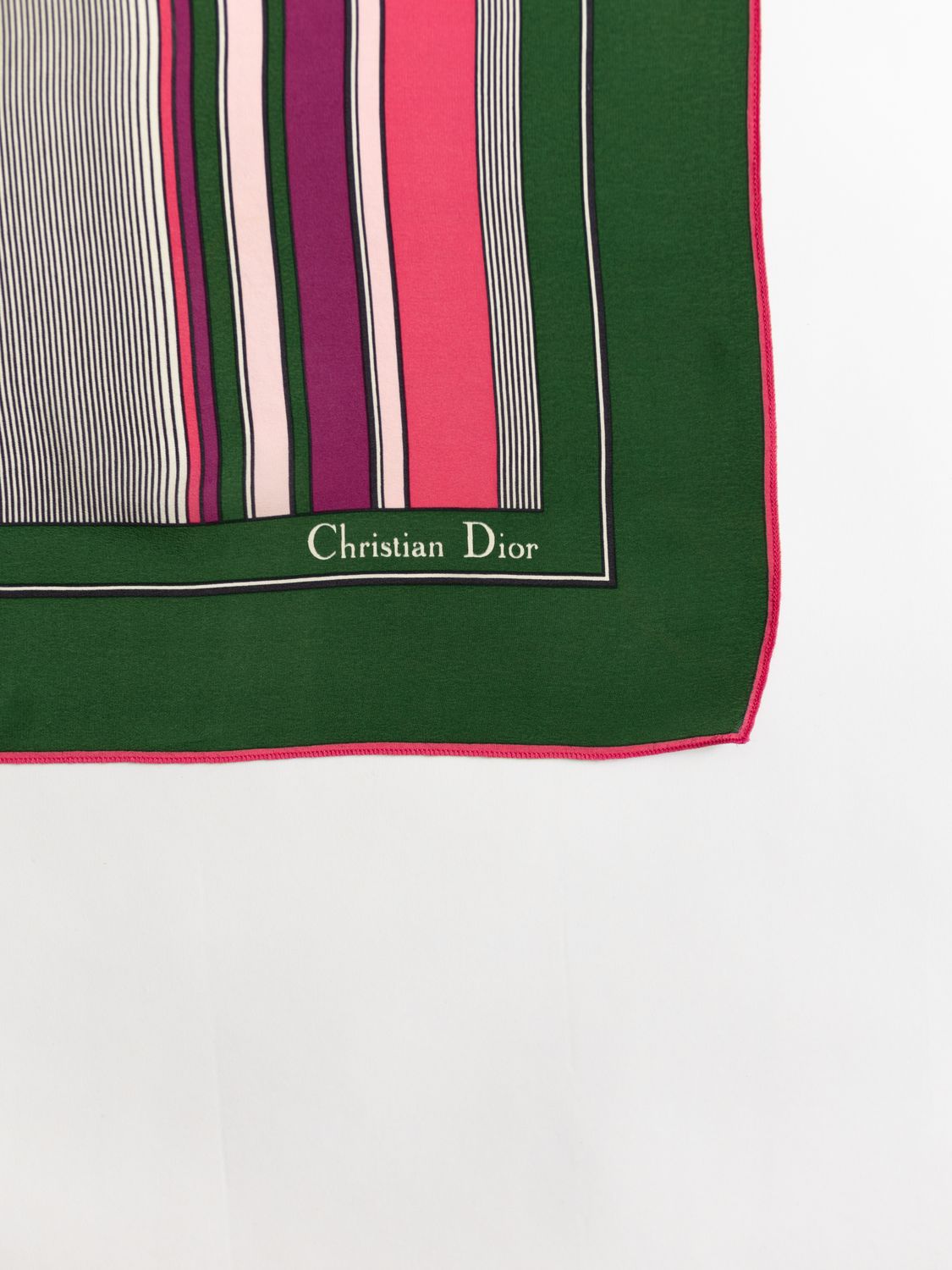 Christian Dior Stipes Silk Scarf
