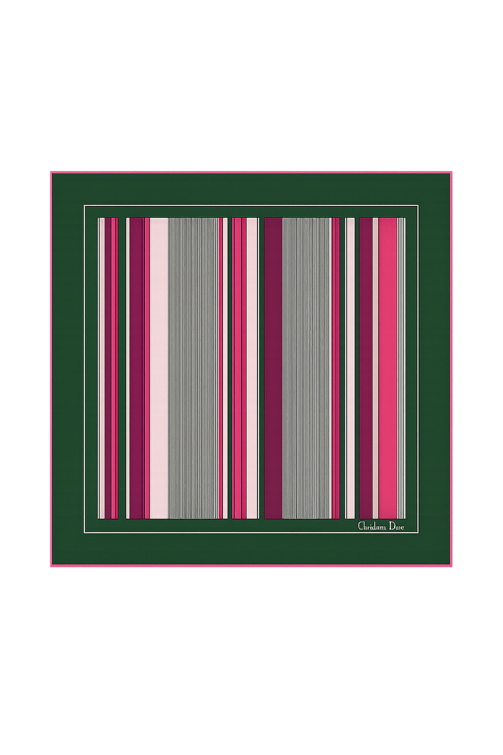 Christian Dior Stipes Silk Scarf
