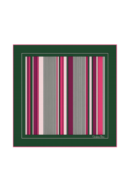 Christian Dior Stipes Silk Scarf