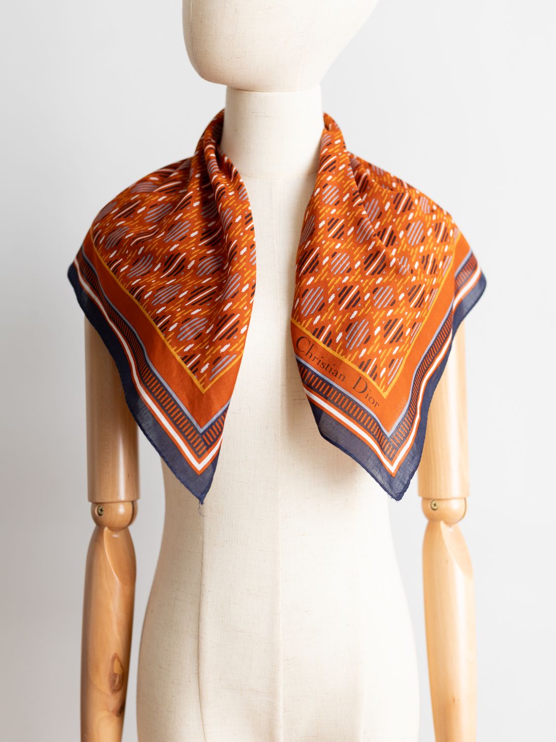 Vintage Christian Dior Pavé Saffron Silk Scarf