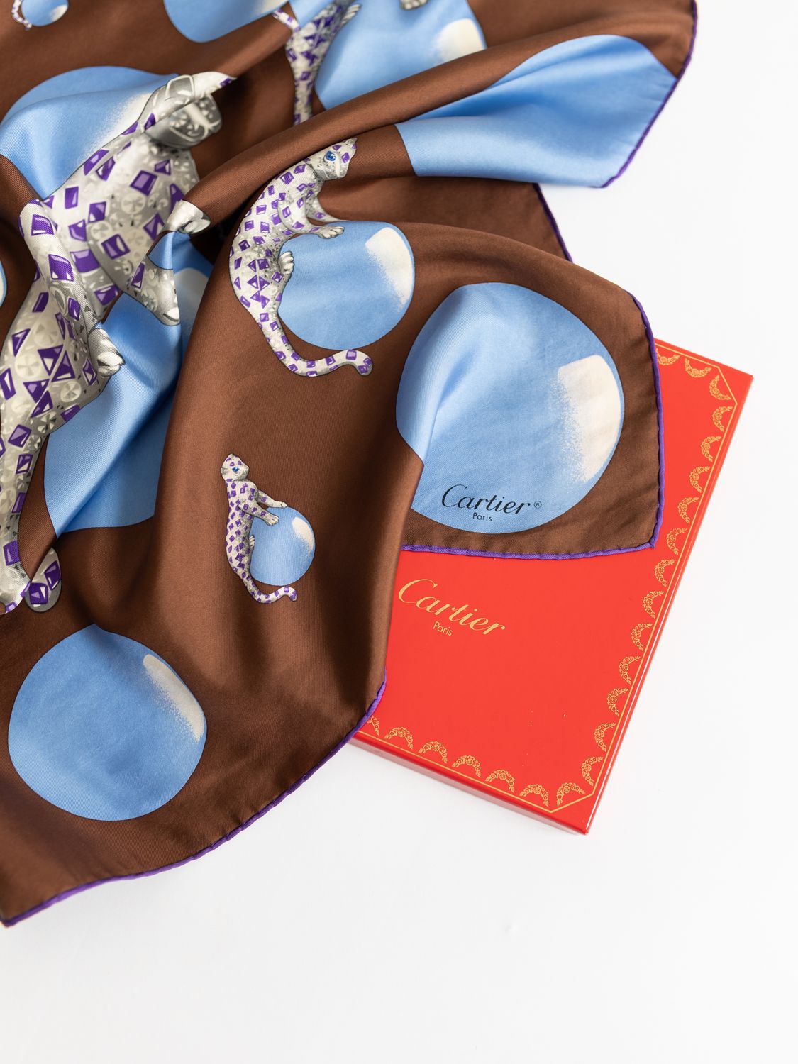 Cartier Panthère Saphir Silk Scarf