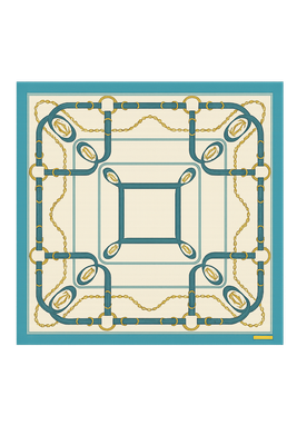 Cartier Teal Cascade Silk Scarf