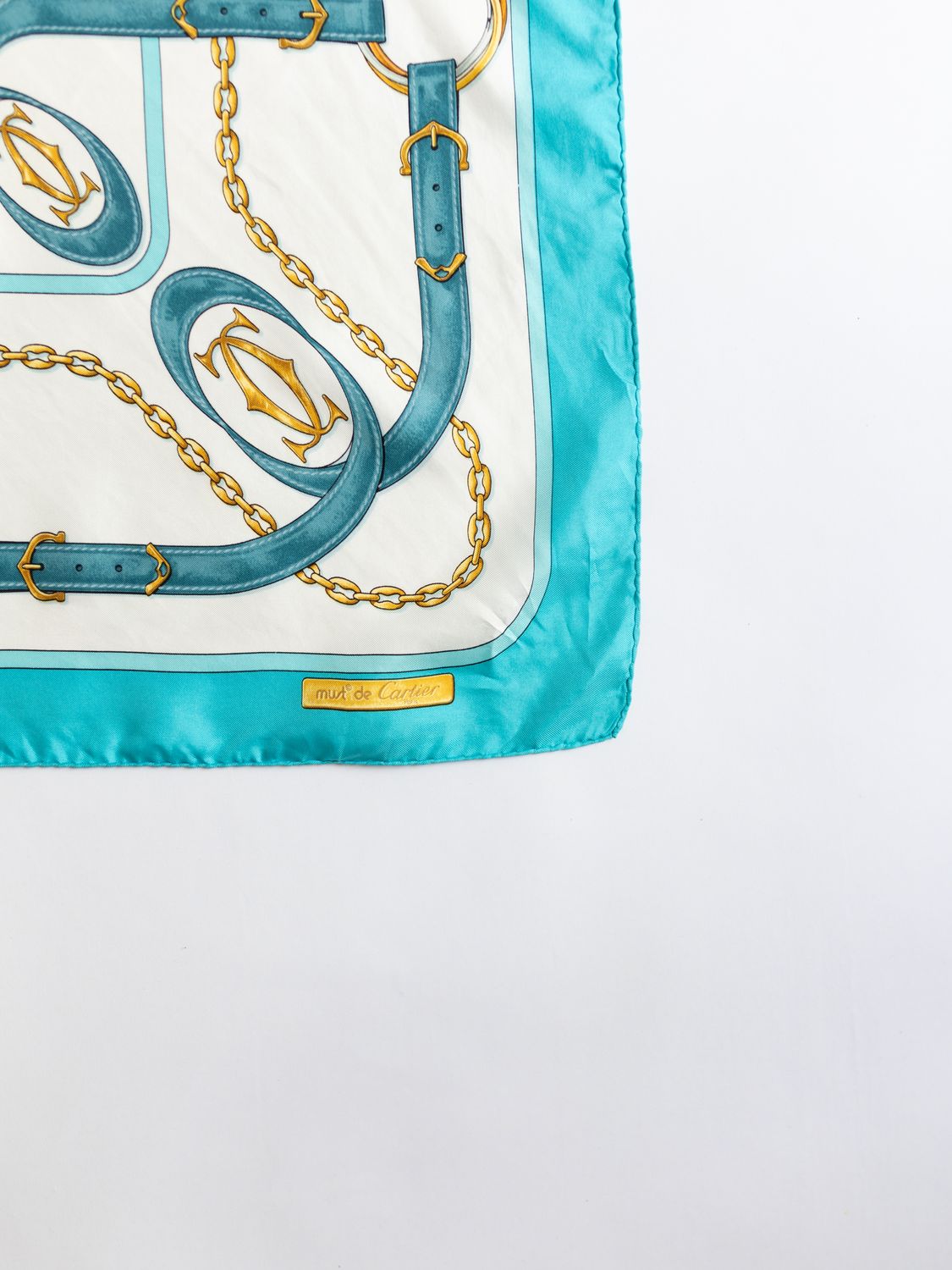 Cartier Teal Cascade Silk Scarf