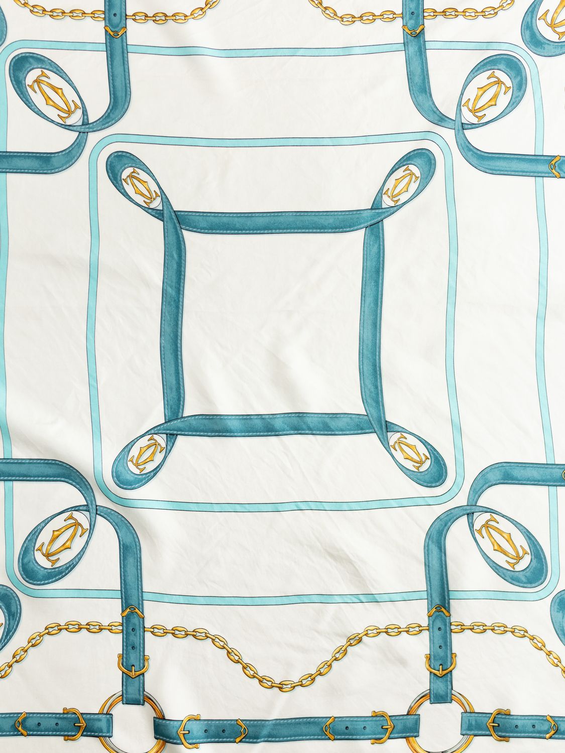 Cartier Teal Cascade Silk Scarf