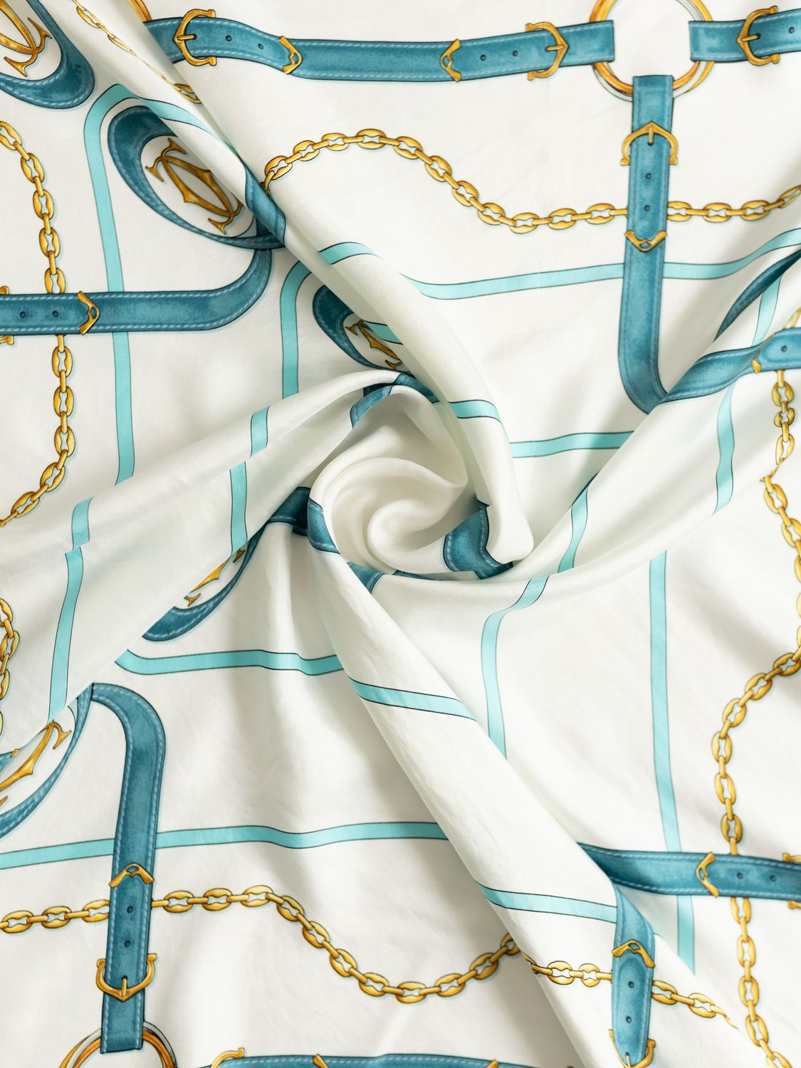 Cartier Teal Cascade Silk Scarf