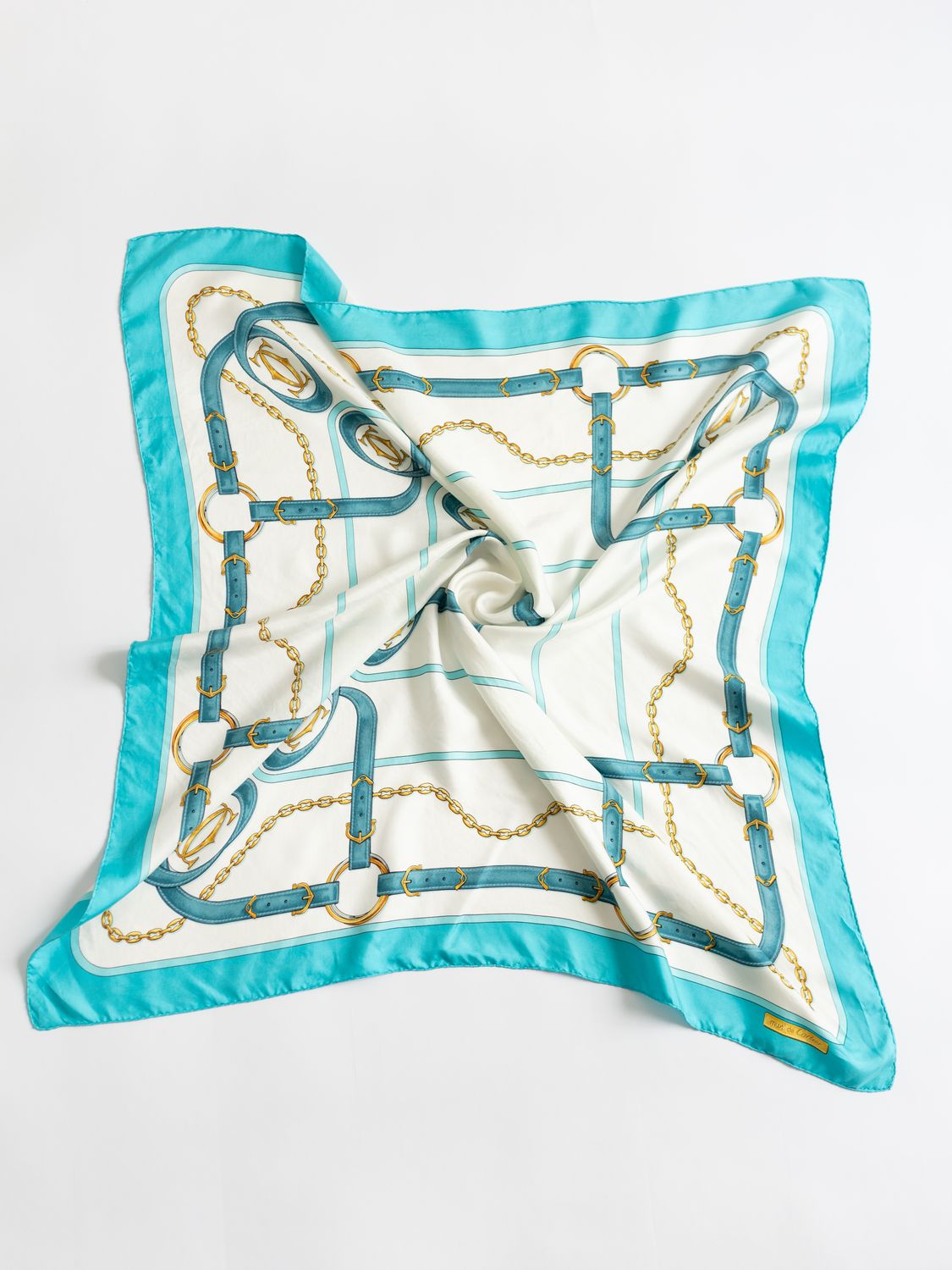 Cartier Teal Cascade Silk Scarf