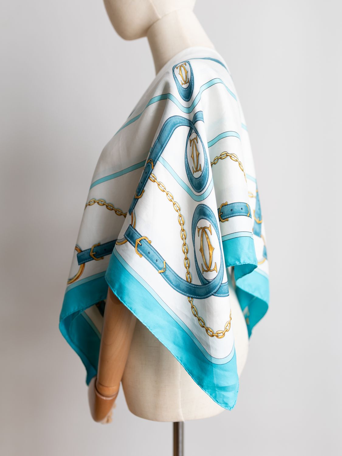 Cartier Teal Cascade Silk Scarf