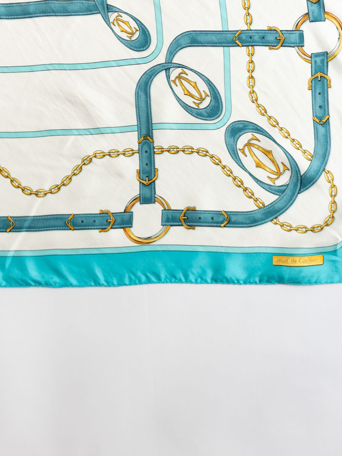 Cartier Teal Cascade Silk Scarf