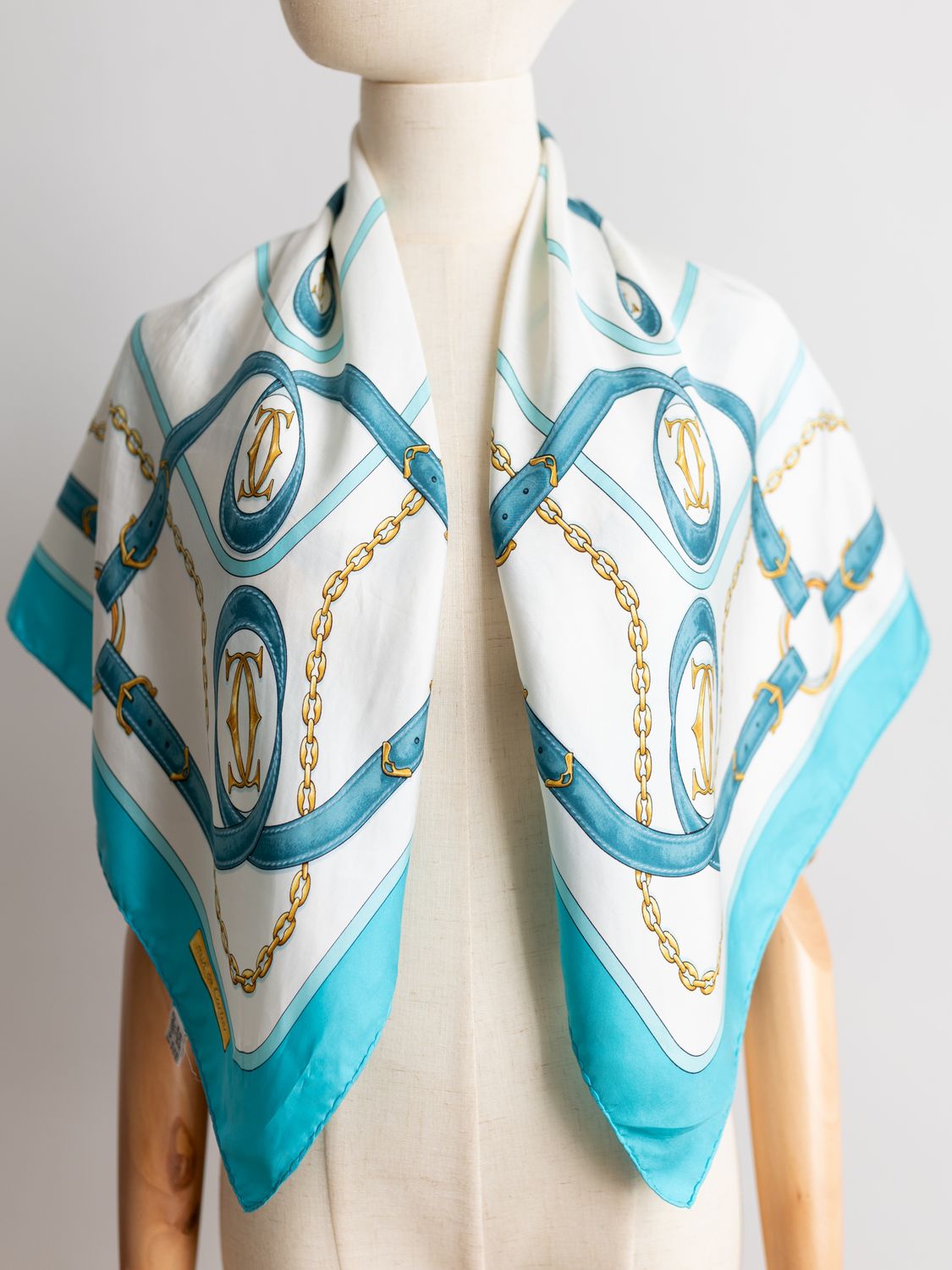 Cartier Teal Cascade Silk Scarf