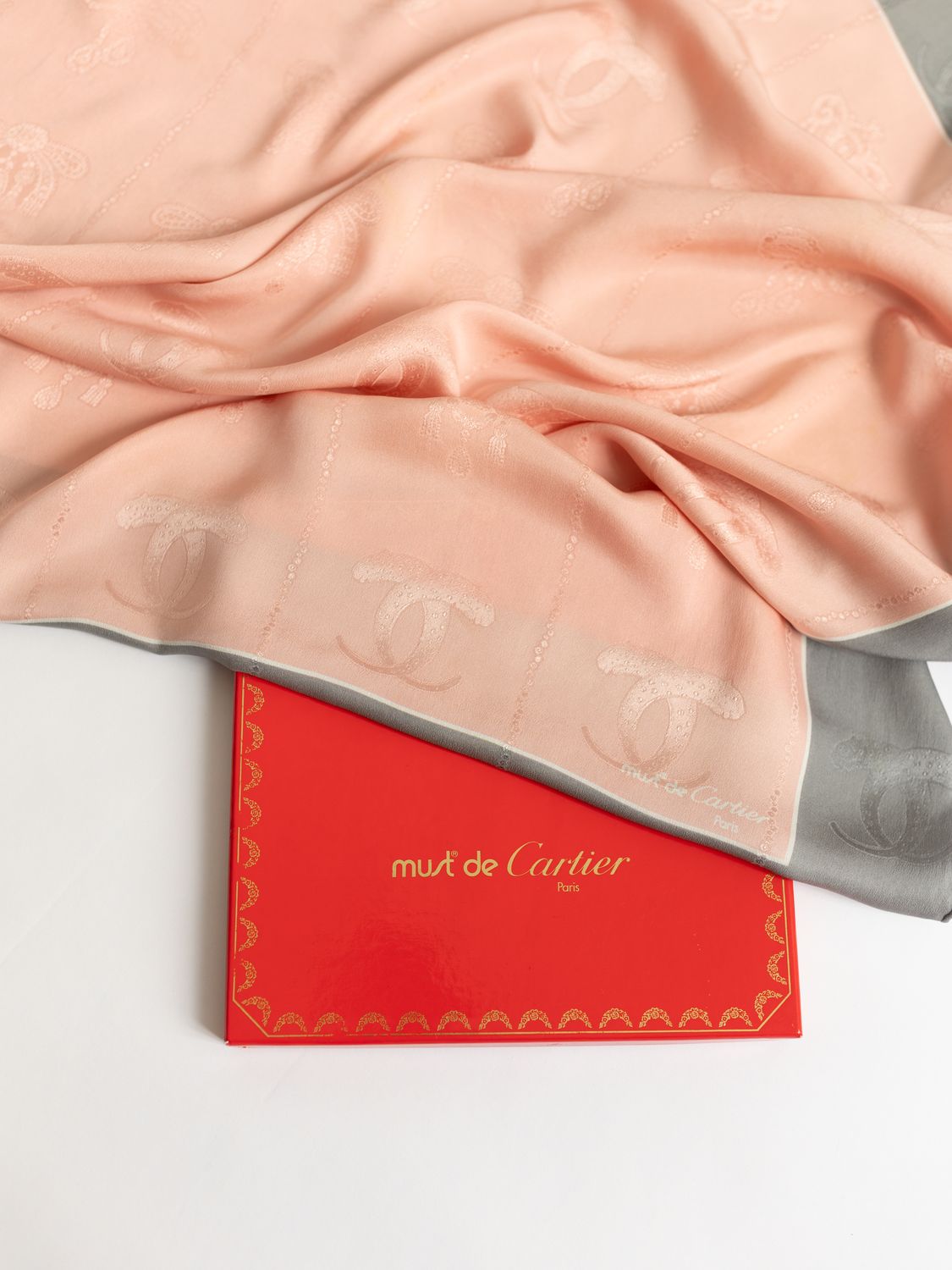 Cartier Blush Pink Silk Scarf