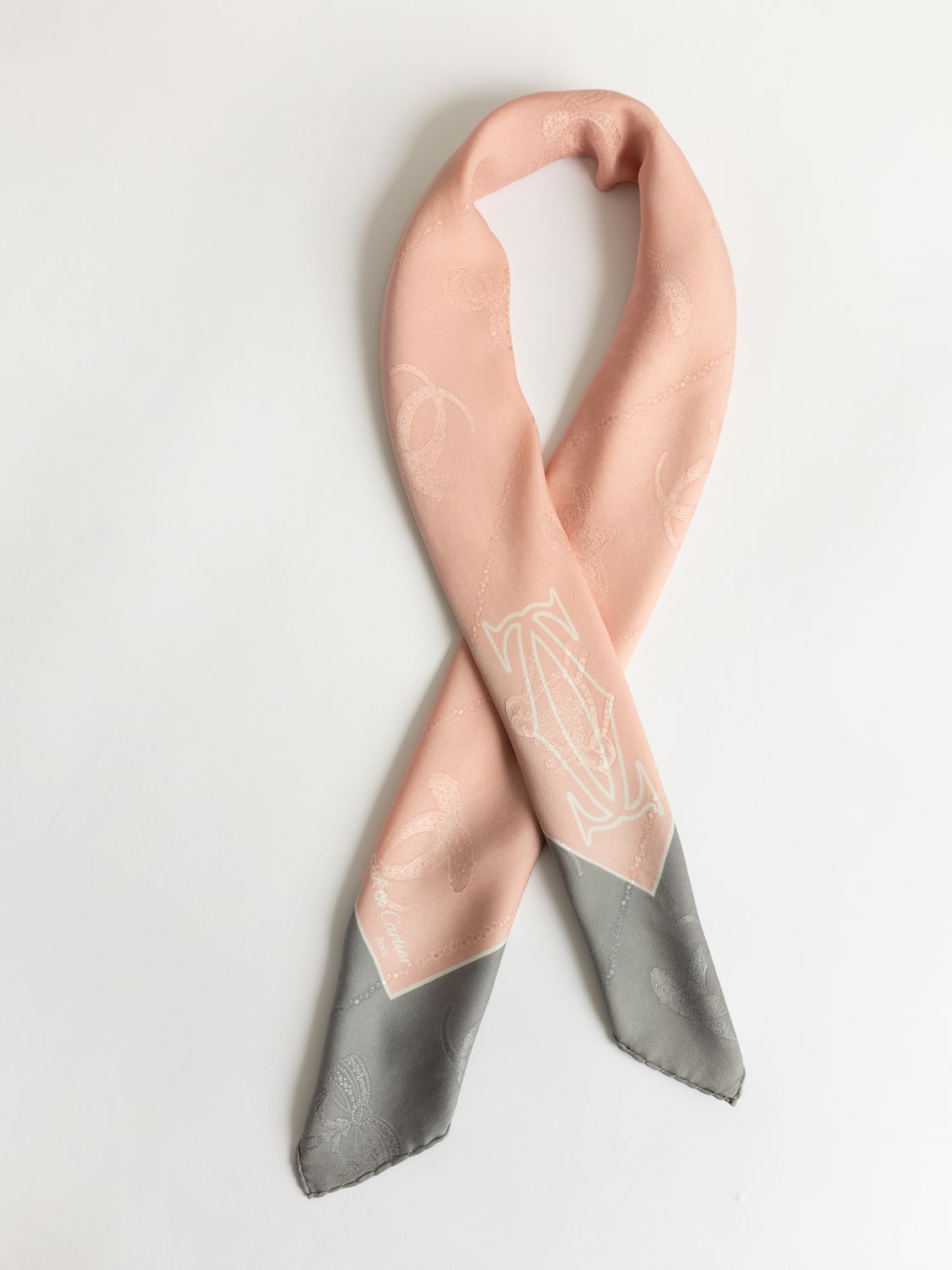 Cartier Blush Pink Silk Scarf