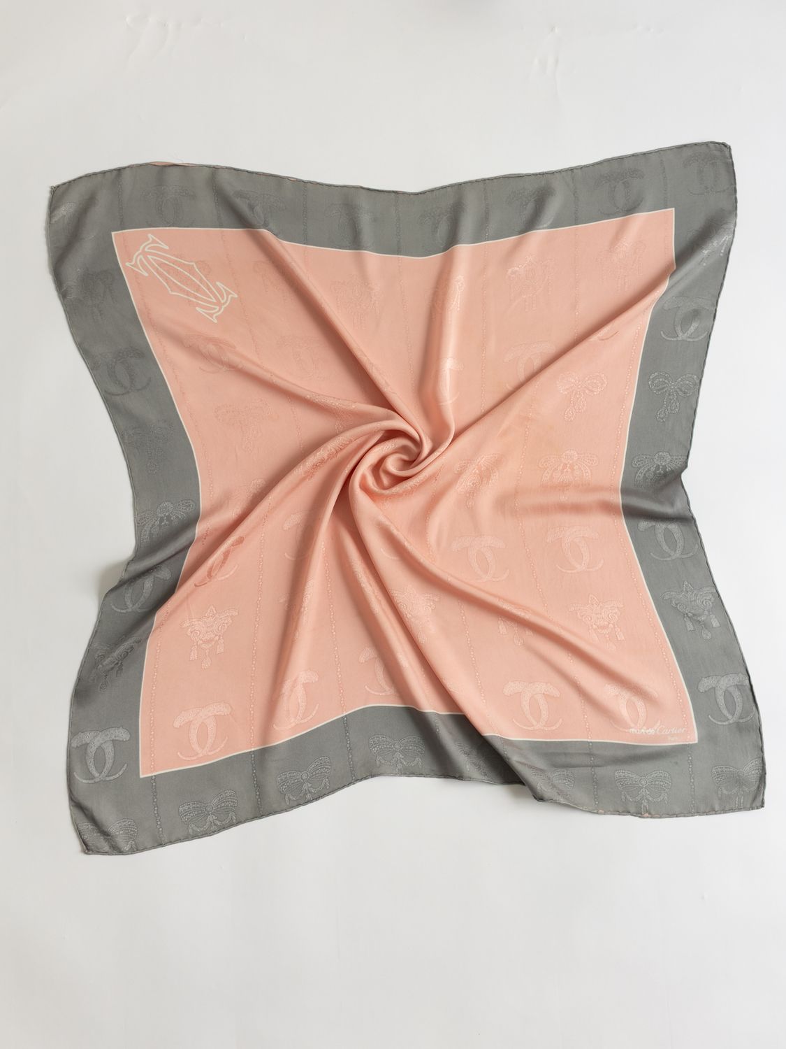 Cartier Blush Pink Silk Scarf