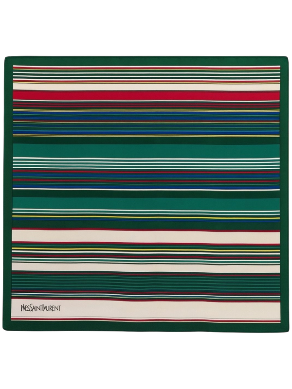 YSL Multicolor Stripe Silk Scarf